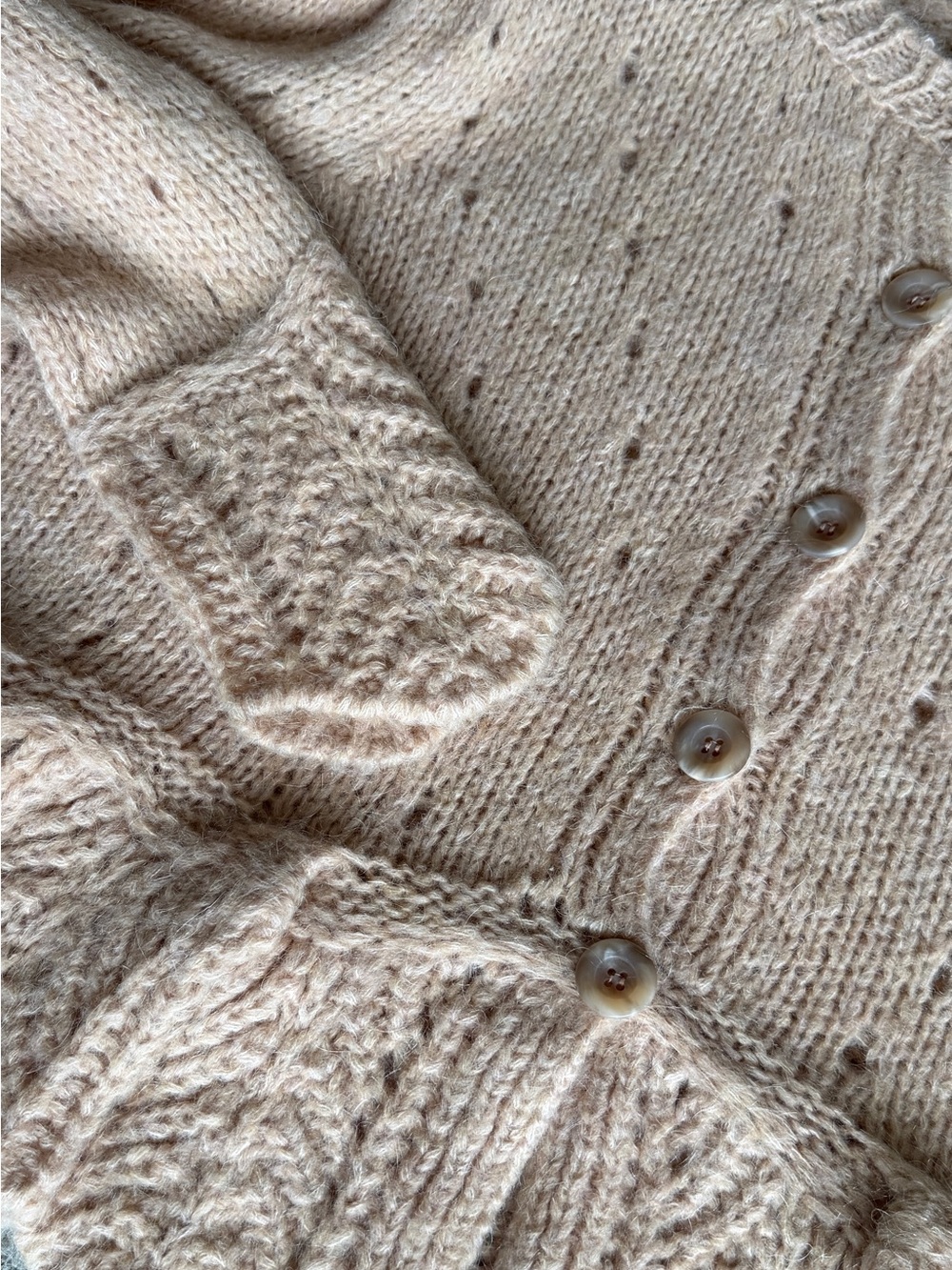 FARM Rio Sand Ruffle Knit Cardigan Mohair Wool Size XL Made in Italy - Picture 8 of 11